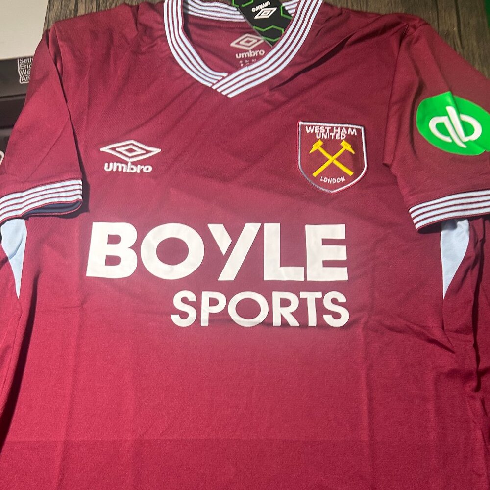 England Premier WEST HAM UNITED FC Men's JERSEY Sz M,L,XL,2X NWT by Umbro